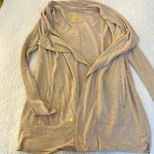 beige lilly pullizer luxletic xxs athletic cardigan